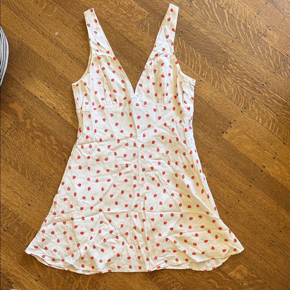 Zara White Strawberry Women's Dress
